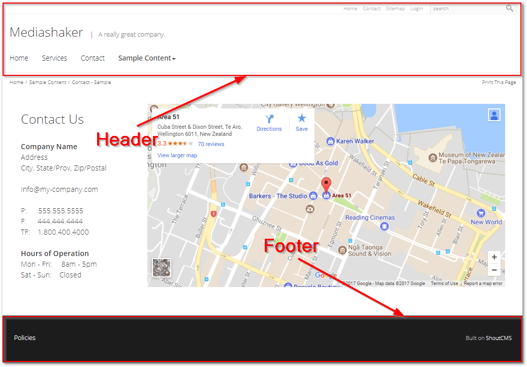 Site Header and Footer